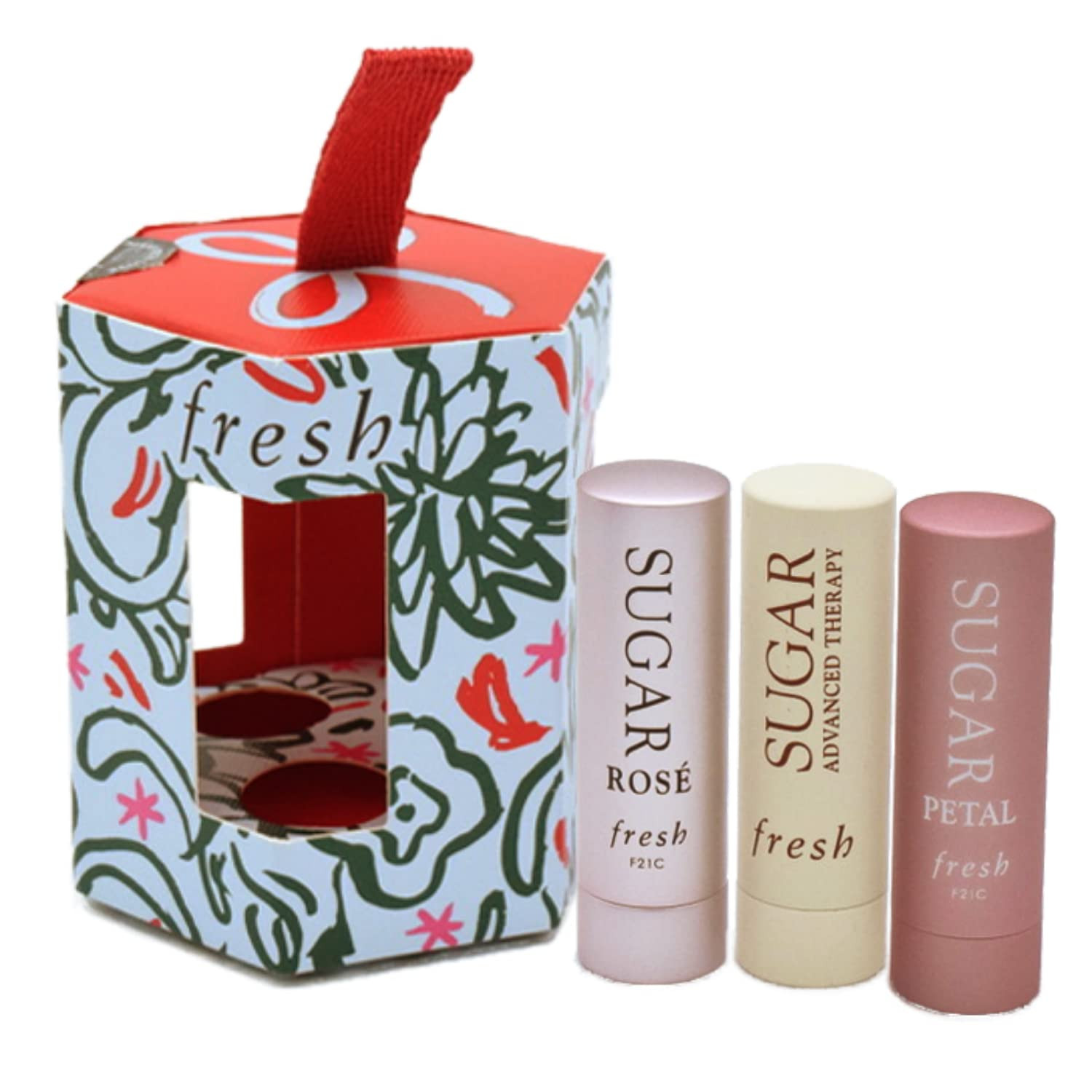 Fresh Color and Care Mini Travel Size Lip Treatment Holiday Ornament Set - Rose Lip Treatment, Pe... | Amazon (US)