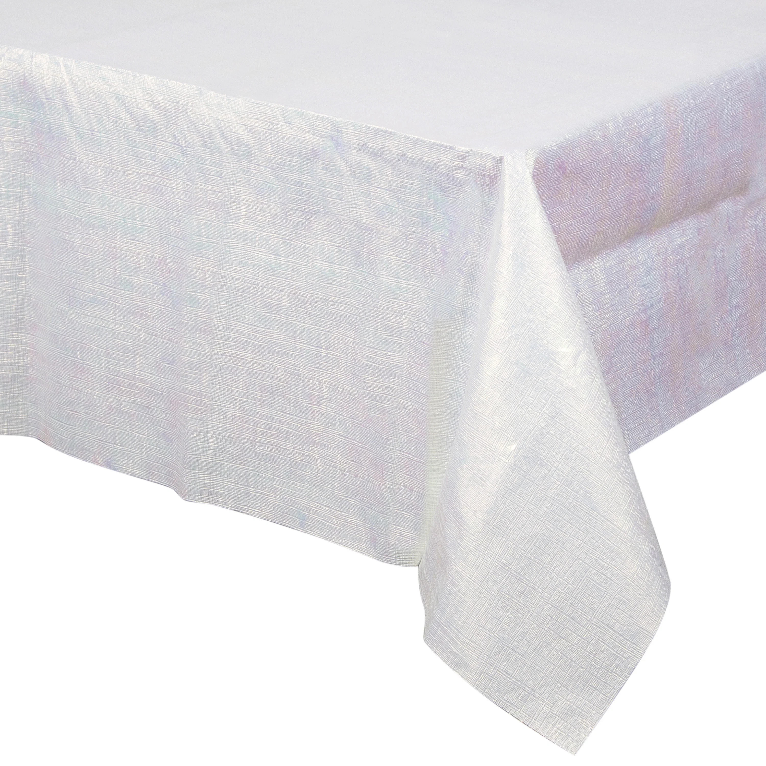 Iridescent White 54" x 102" Plastic Tablecloth by Way to Celebrate | Walmart (US)
