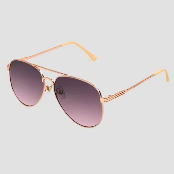 Women's Aviator Metal Sunglasses - A New Day™ | Target