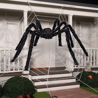 Joyfy 6.5 ft Spider Halloween Outdoor Decorations Large Hairy Props, Black Spider Decorations, Realistic Spider Party Supplies Yard House Décor | Target