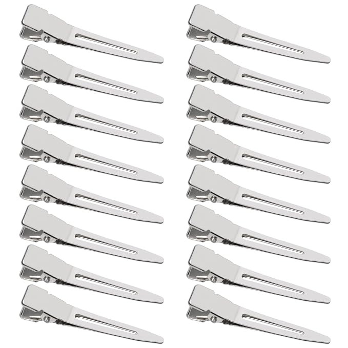 100 Pack 1.77 Inch Single Prong Pin Curl Duckbill Clips,Silver Setting Section Hair Clips Metal A... | Amazon (US)