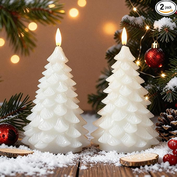 Flameless Candles with Remote Timer, 2 Pack Christmas Tree Candles Battery Operated LED Candles R... | Amazon (US)