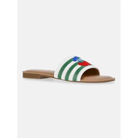 No Boundaries Women's Beaded Slide Sandals | Walmart (US)