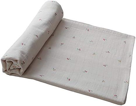 mushie Muslin Baby Swaddle Blanket | 100% Organic Cotton (Cherries) | Amazon (US)