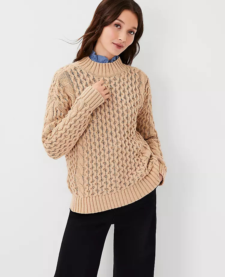 Honeycomb Cable Sweater | Ann Taylor (US)