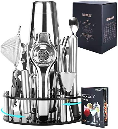 Cocktail Shaker Set for home and professional Bartending Kit 24 pcs Bar Set with Rotating Stand and  | Amazon (US)