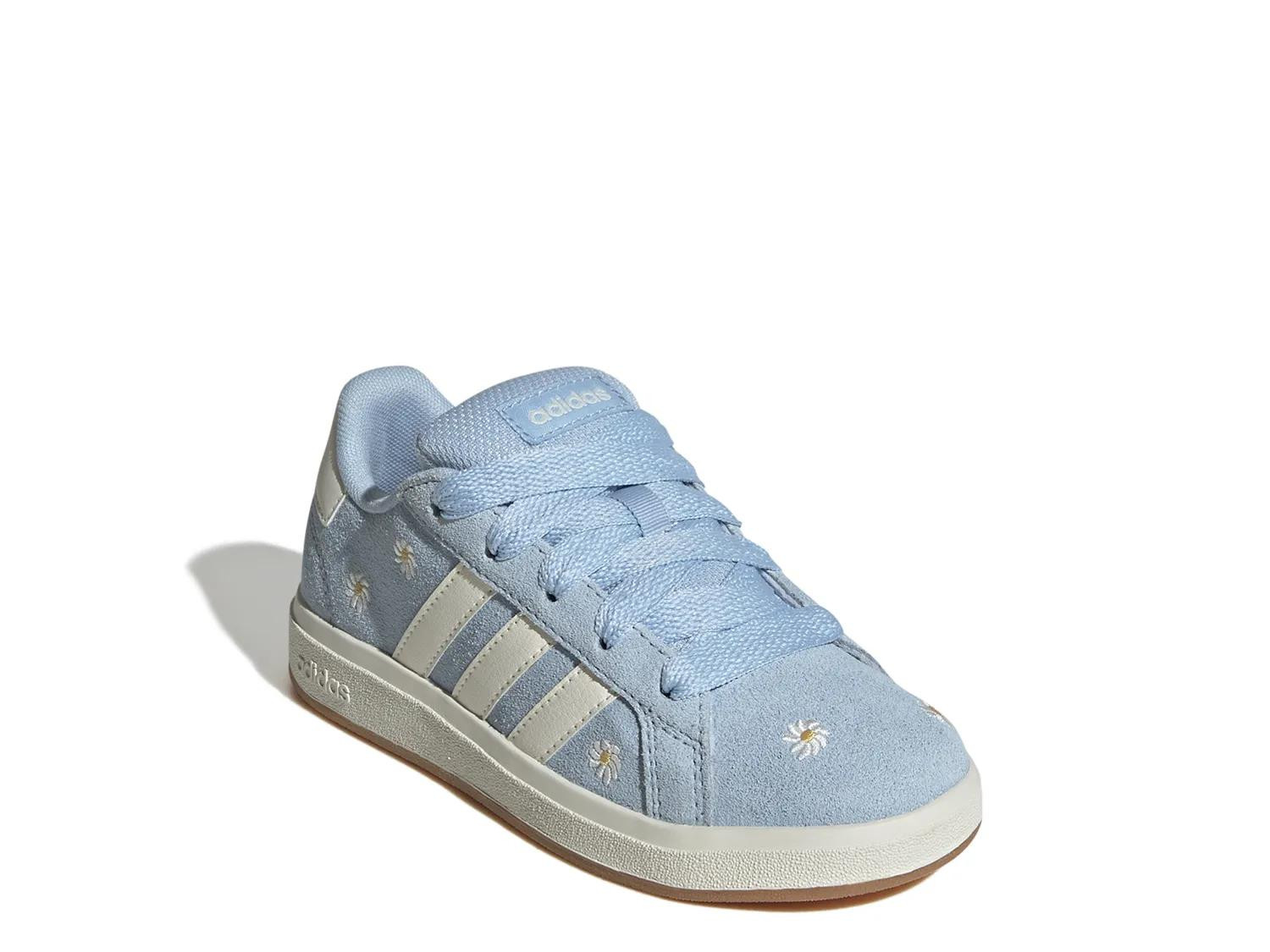 adidas Grand Court 00s Sneaker Kids' | Girl's | Floral Print | Size 2 Youth | Sneakers | Lace-Up | DSW