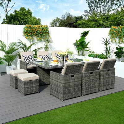 Xenia 6 - Person Square Outdoor Dining Set With Cushions | Wayfair North America