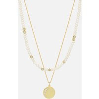 Estella Bartlett Moonz Glass Pearl Gold-Tone Double Chain Necklace | Mybag.com (Global) 