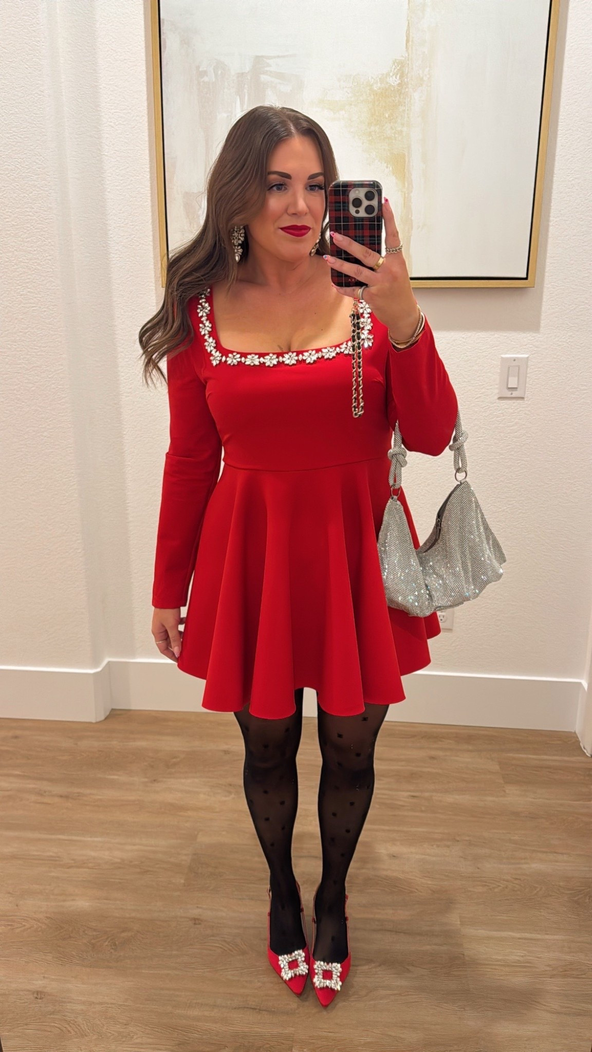 curvy midsize holiday christmas dress look! wearing size 12 in embellished dress ❤️ wore this to see Mariah Carey live in Vegas! 

#LTKMidsize #LTKSeasonal #LTKHoliday