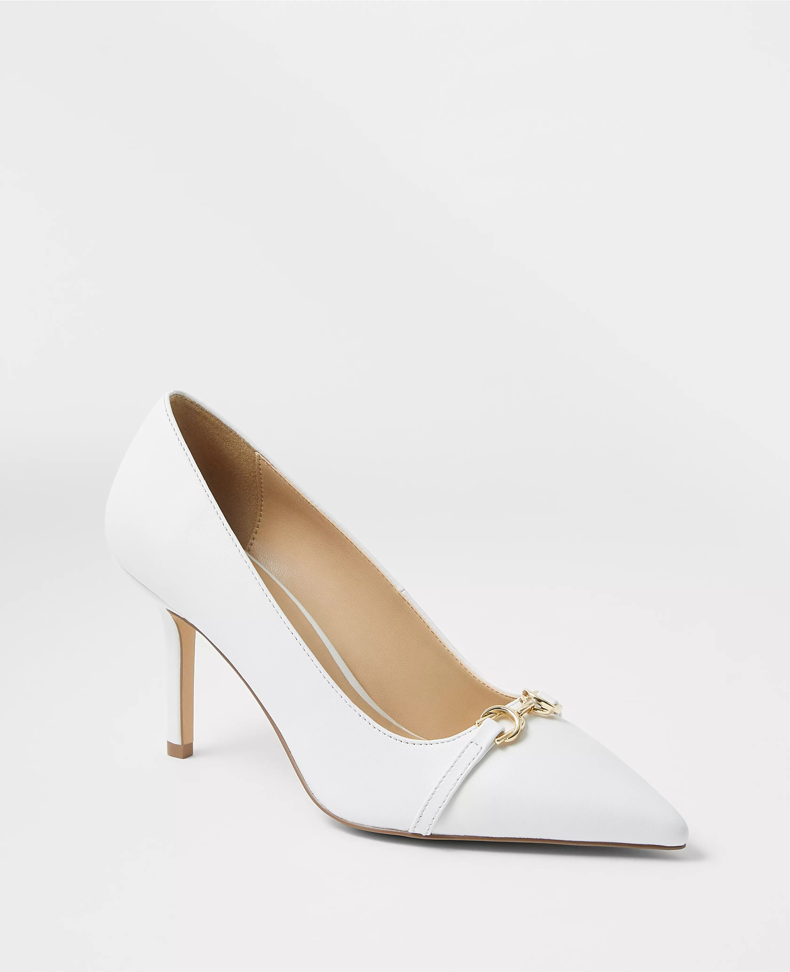 Leather Buckle Pointy Toe Pumps | Ann Taylor (US)