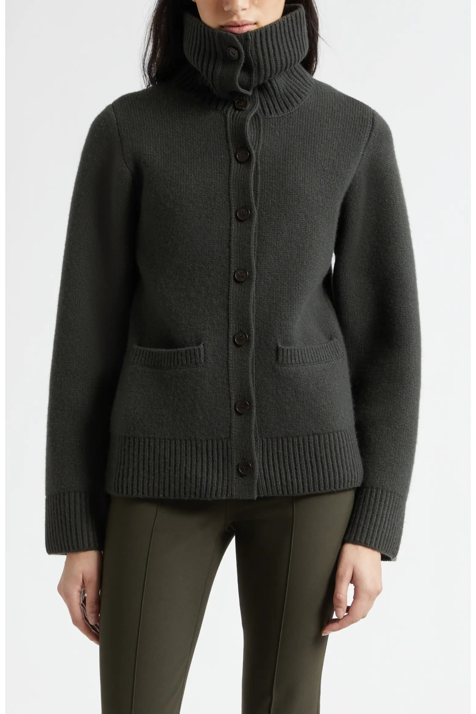 Double Face Wool Blend Turtleneck Cardigan (Women) | Nordstrom | Nordstrom