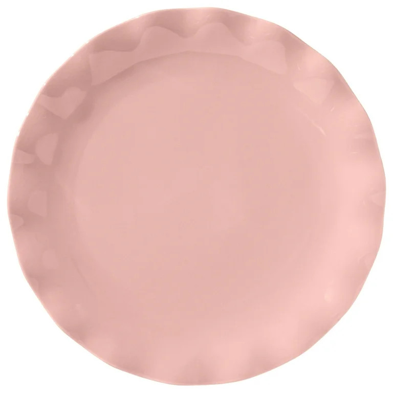 Paris Hilton Heiress Collection Stoneware Dinner Plate, Scalloped Ruffle Rim, 10.5-Inch, Rose Pin... | Walmart (US)