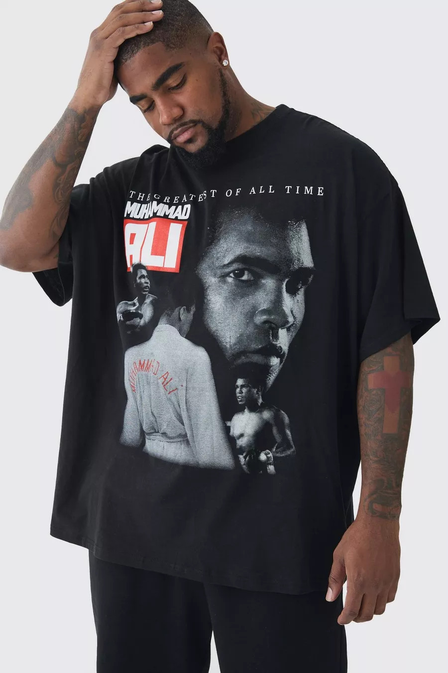 Plus Oversized Muhammad Ali License Print T-Shirt | boohoo (US & Canada)