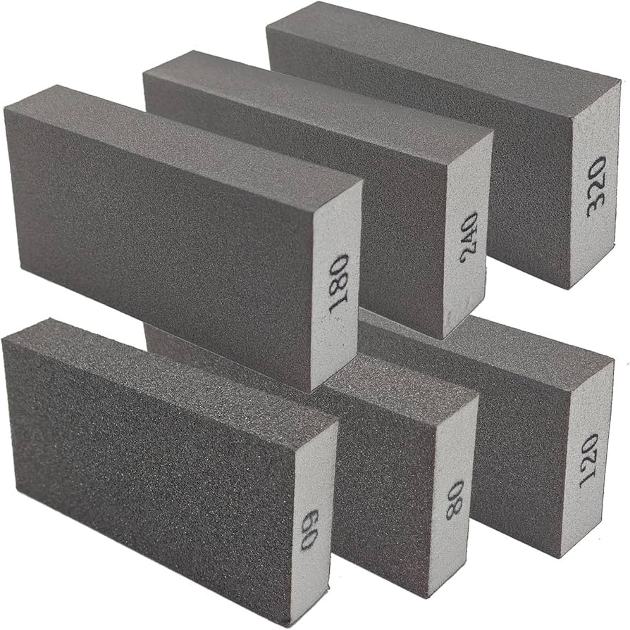 5"×2.7" Large Sanding Sponge 6Pcs Sanding Block Set 60 80 120 180 240 320 Grit Sand Paper for Wa... | Amazon (US)