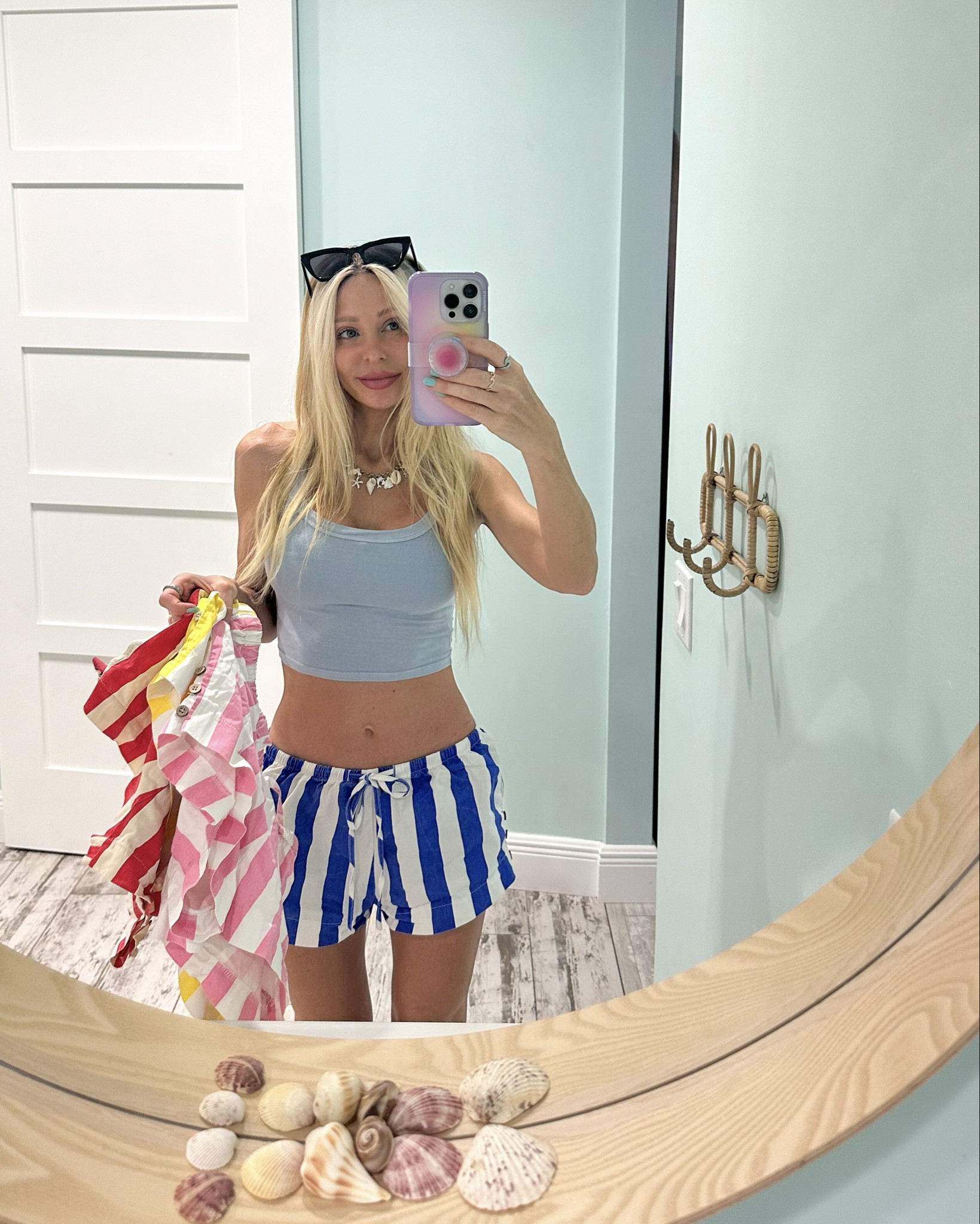 Look for less. $20. They are 100% cotton and even have the button details. Super comfy and look even better after you wash them for the first time bc the colors fade a little and somehow that makes them look more expensive. Comes in lots of colors. 
Striped shorts 
Amazon
Free people 
Look for less
Free people striped shorts 
Summer outfit
Vacation outfit
Casual summer outfit
Beach outfit
Beach vacation 
Comfy outfit 


#LTKFindsUnder50