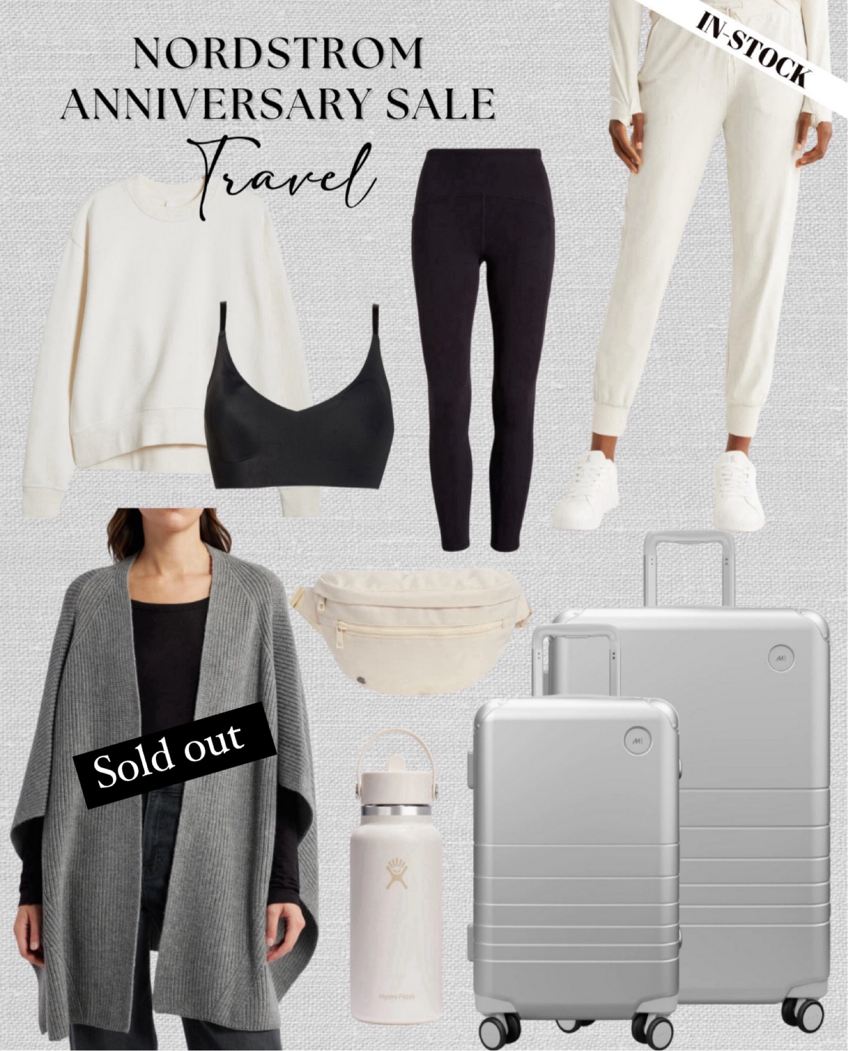 IN-STOCK: travel items that are part of the nsale (sale ends 8/4)

• Zella joggers - I’ve owned mine for a couple of years now and love how comfy they are! 
• Zella leggings - another athleisure/travel favorite 
• monos suitcase - I recently upgraded to the 27 inch size in black 

Nordstrom anniversary sale / travel / suitcase 

#LTKxNSale #LTKTravel