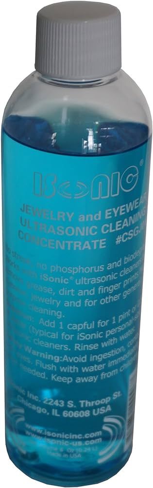 iSonic CSGJ01-8OZx1 Ultrasonic Jewelry/Eye Wear Cleaning Solution Concentrate,Blue | Amazon (US)