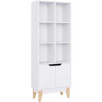 Bookcase White Bookshelf 6 Cubes Displaying Unit Freestanding Storage Cabinet Kitchen Cupboard with  | ManoMano UK