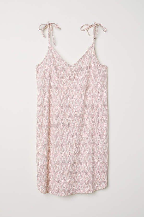H & M - Modal-blend Jersey Dress - White/pink patterned - Women | H&M (US + CA)