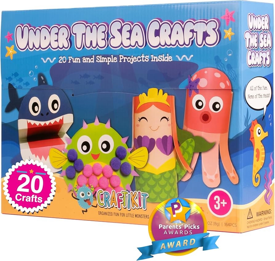 Craftikit® 20 Award-Winning Under The Sea Toddler Arts and Crafts for Girls Ages 4-8, Paper Craf... | Amazon (US)