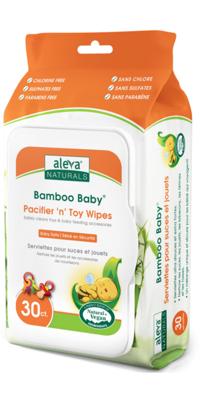 Aleva Naturals Bamboo Baby Pacifier & Toy Wipes | Well.ca