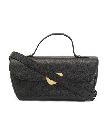 Made In Italy Leather East West Satchel With Brass Hardware | TJ Maxx