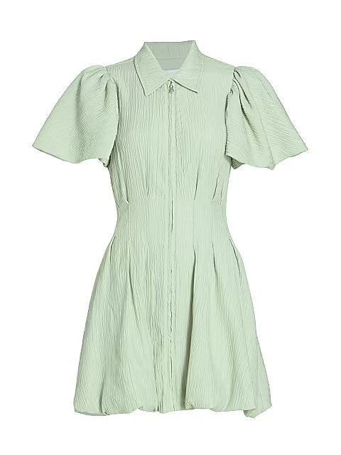 Jonathan Simkhai Callista Crinkle Puff-Sleeve Minidress | Saks Fifth Avenue
