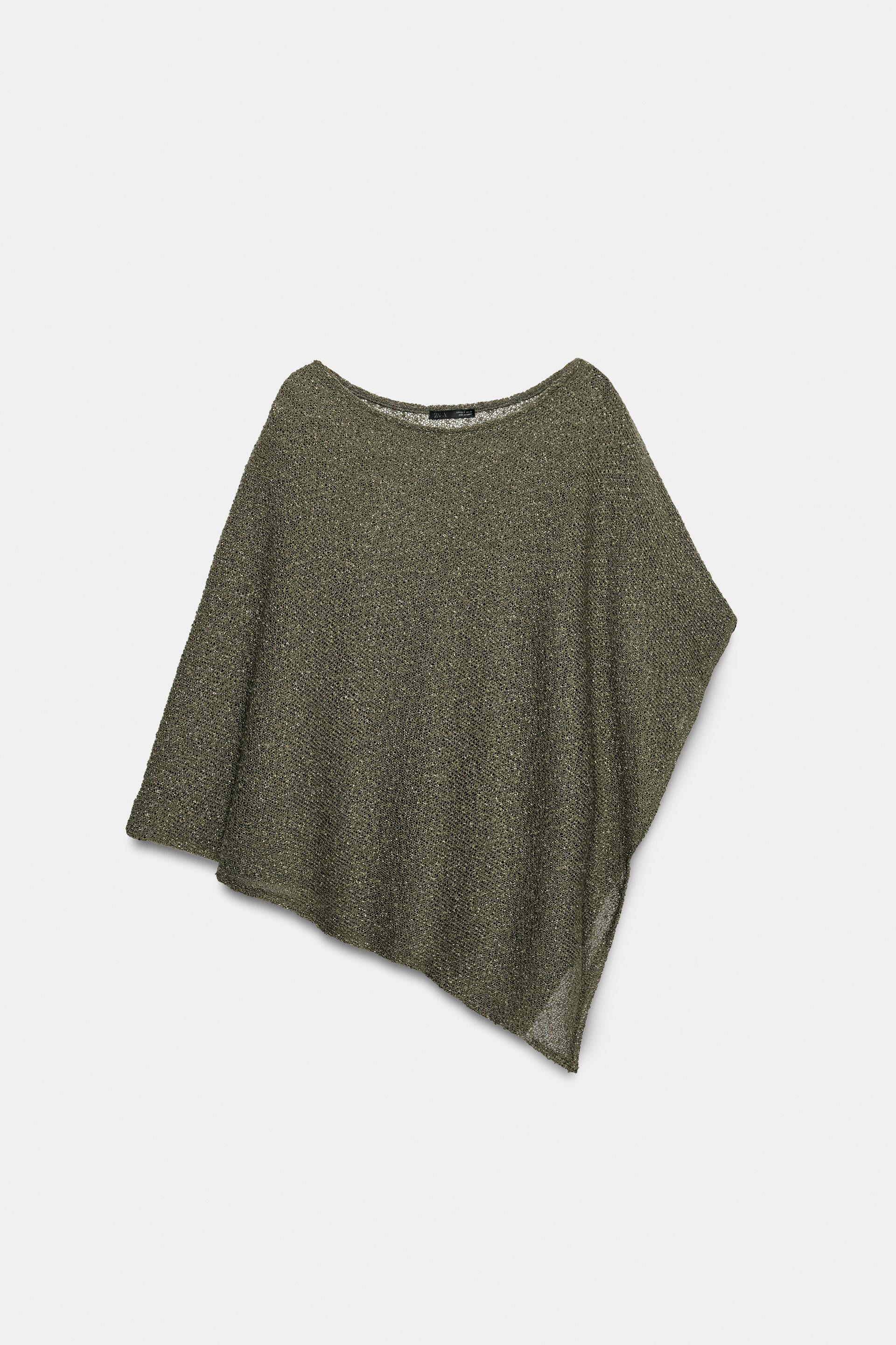 ASYMMETRIC METALLIC THREAD CAPE | Zara US