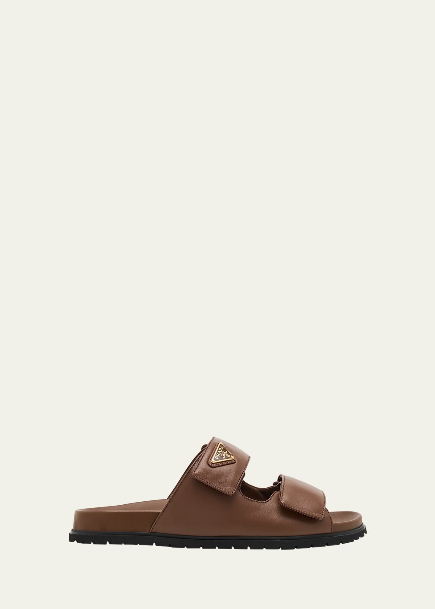 Prada Leather Double-Grip Slide Sandals | Bergdorf Goodman