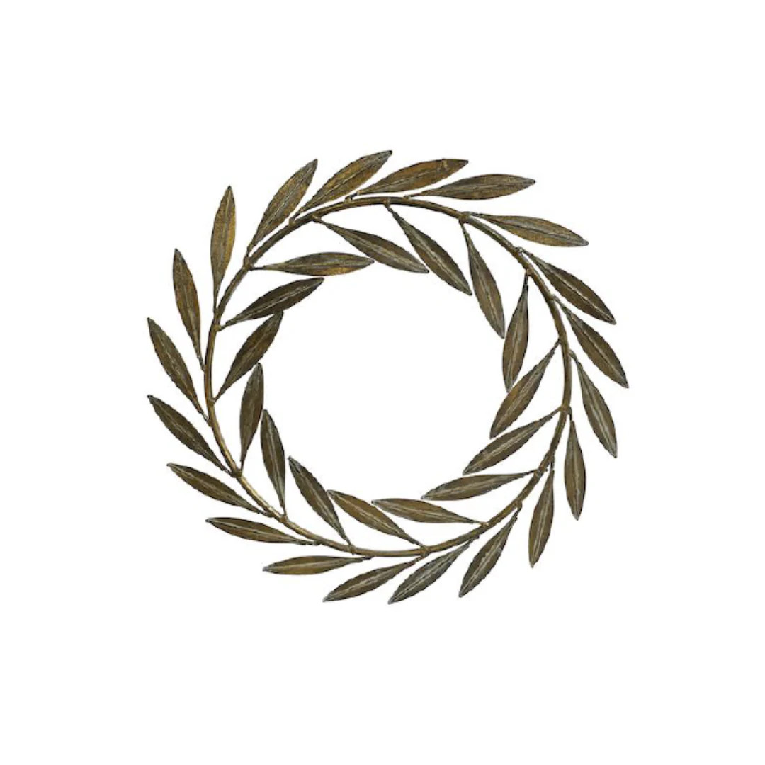 Metal Wreath with Olive Leaves | Pink Antlers