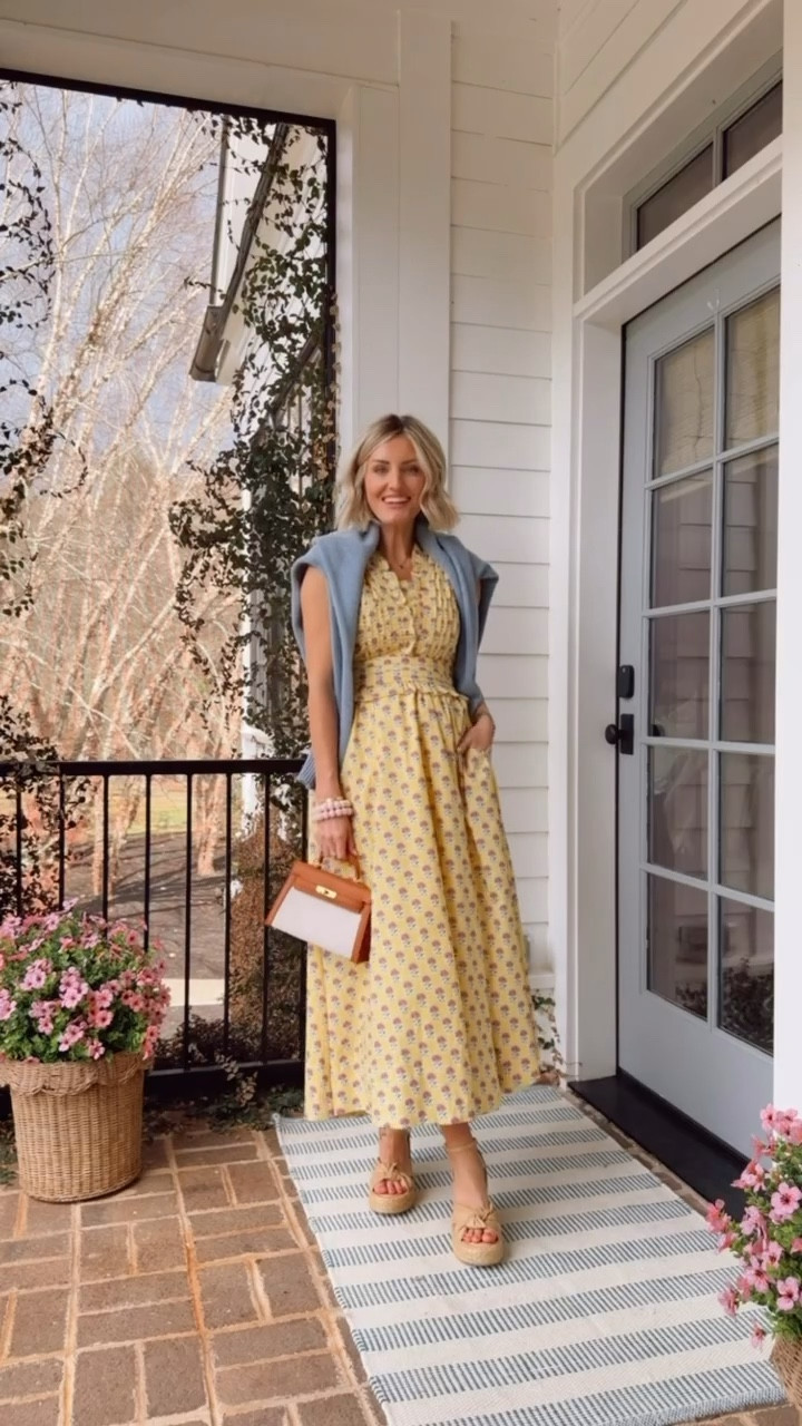 This yellow floral dress just has a few sizes left! I love the floral pattern & the cinched waist! A dress you can take from day to night! Wearing XS! Use code LOVERLY15 for 15% off your first Avara order! 

Loverly Grey, Quince, spring dress, spring outfit, Avara 

#LTKSeasonal