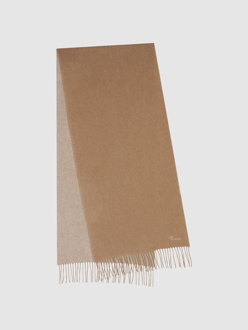 Reiss Camel Picton Cashmere Blend Scarf | Reiss UK