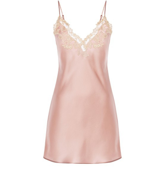 LA PERLASilk satin slip with frastaglio | 24S (APAC/EU)