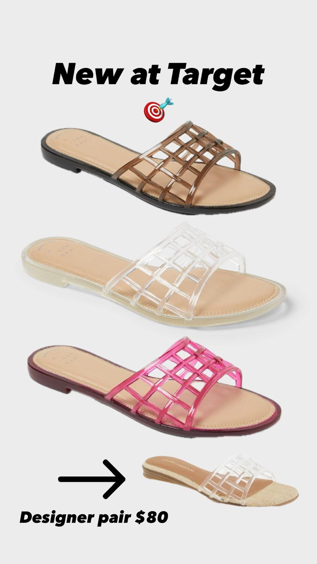New designer inspired jelly slides! They are on sale at Target this week for $17.50! ￼

#LTKootd #LTKmomlife #LTKOver40