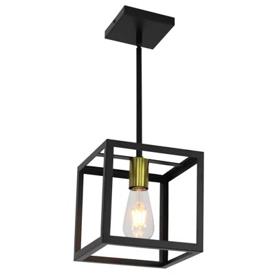 Guidi 1 - Light Single Square Pendant 17 Stories Finish: Black Brass | Wayfair North America