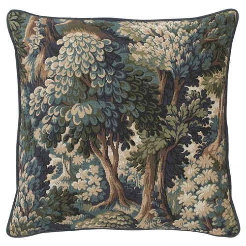 Beatrix Tapestry Forest Throw Pillow - 22x22 | Kathy Kuo Home