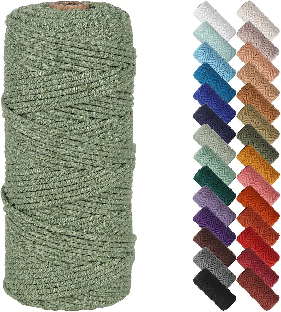 Amazon.com: NOANTA Avocado Green Macrame Cord 3mm x 109yards, Colored Macrame Rope, Cotton Rope M... | Amazon (US)