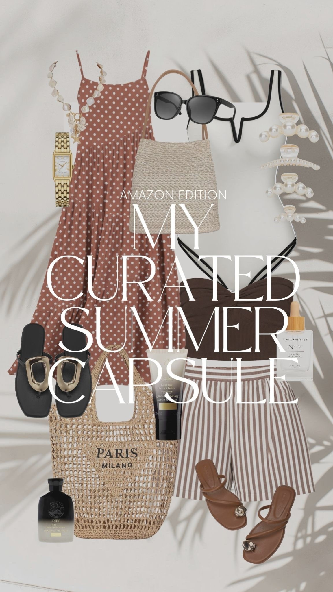 My Amazon curated summer capsule fashion finds with neutral tones and fun patterns for any occasion. Easy and versatile pieces for the warm summer days ahead. 

#LTKdayinmylife #LTKSeasonal #LTKootd