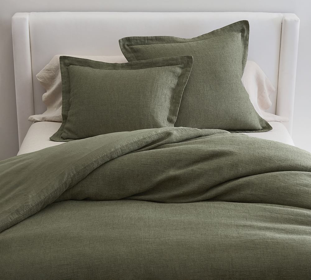 European Flax Linen Waffle Duvet Cover | Pottery Barn (US)