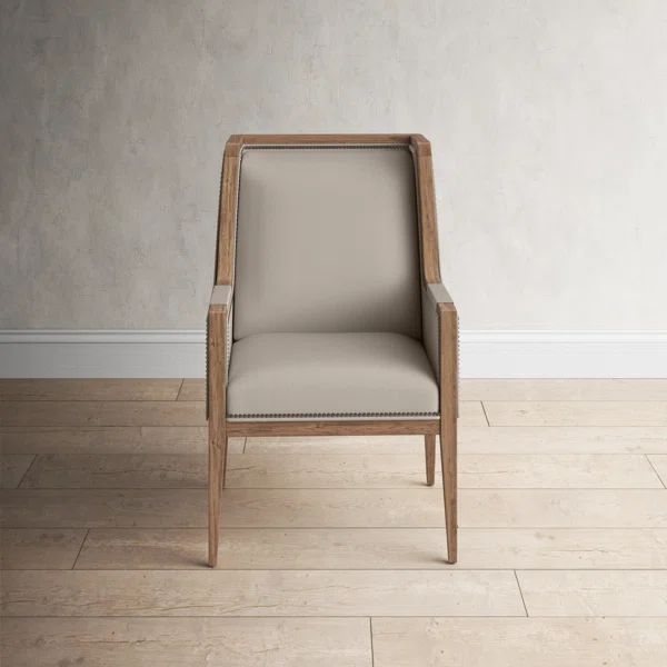 Ayla Upholstered Arm Chair in Light Oak/Oatmeal | Wayfair North America