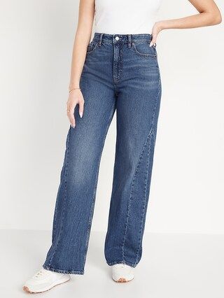 Extra High-Waisted Sky-Hi Straight Wide-Leg Jeans for Women | Old Navy (US)