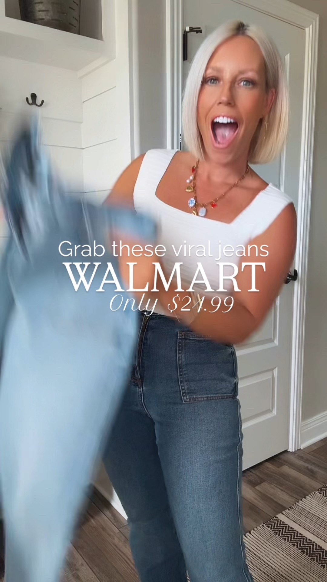 These @walmart patch pocket jeans have been a hot seller so I was so excited to see this new pair fully stocked!!! Comes in 2 washes and of course I grabbed both!!!! Only $24.99!!!
⬇️⬇️⬇️
Jeans TTS size 4
Tops size medium 
Sandals sized up 1/2 size 

#LTKSaleAlert #LTKFindsUnder50 #LTKStyleTip