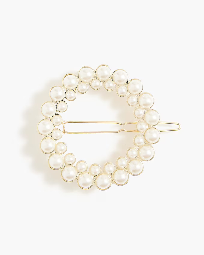 Pearl circle hair barrette | J.Crew Factory