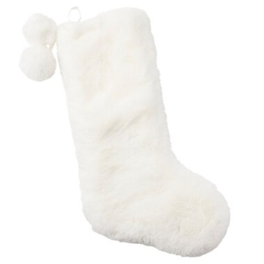 XMAS FAUX-FUR STOCKING – WHITE | Indigo (CA)