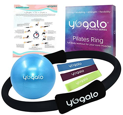 Pilates Ring and Ball Set with 3 Resistance Bands - Pilates Equipment for Home Workout - Magic Circle Pilates Ring 14 Inch to Tone, Sculpt and Strengthen - Fitness Ring for Yoga and Pilates (Black) | Amazon (US)