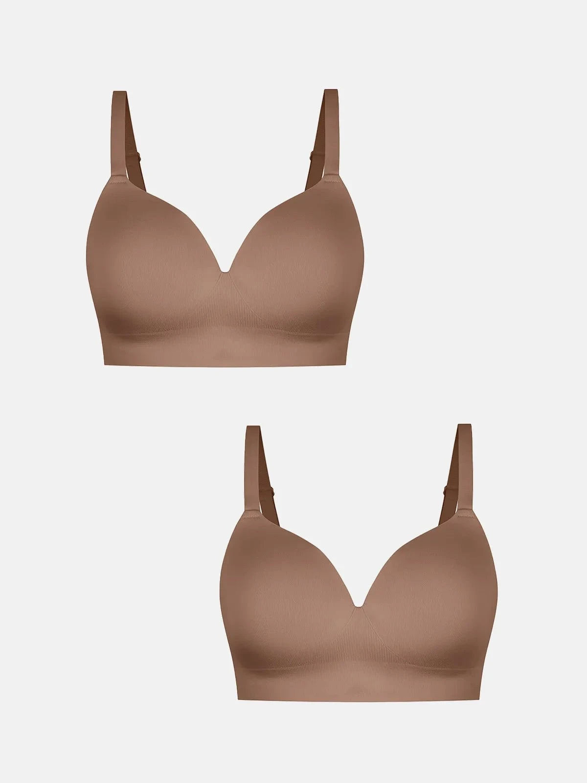 2-Pack ContourLift™ Seamless Wireless Shaping Push Up Bra Bundle - Coffee+Coffee / XL | Popilush