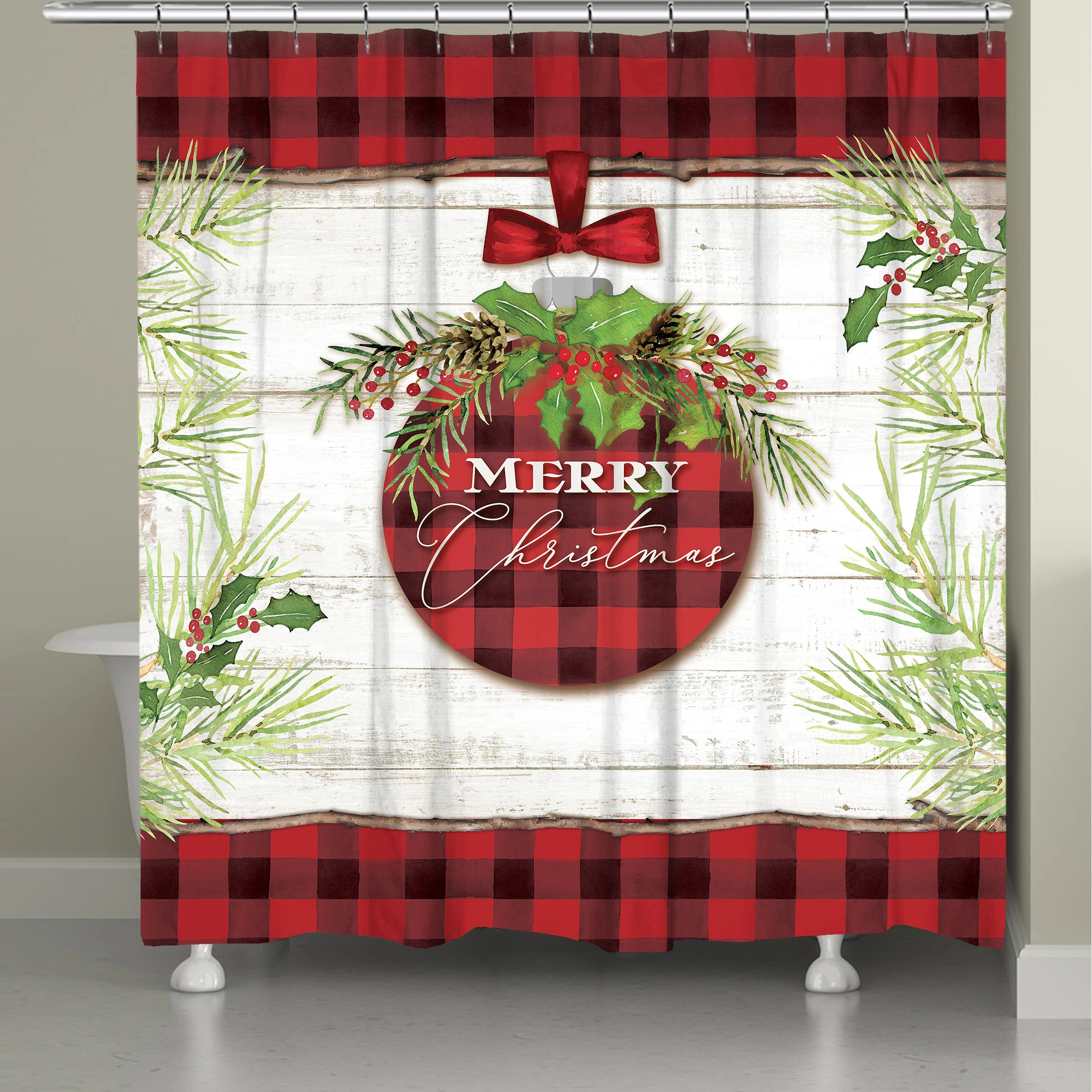Christmas Ornament Shower Curtain | Bed Bath & Beyond