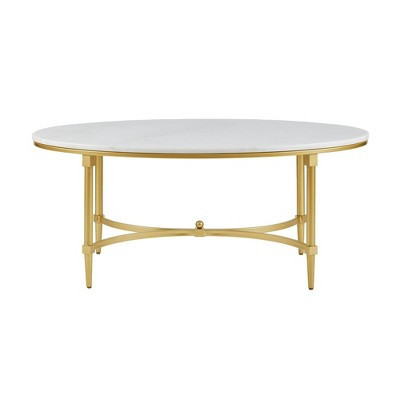 Bordeaux Coffee Table White/Gold: Madison Park Traditional Style, Gold Metal Legs, Home Office Elegance | Target