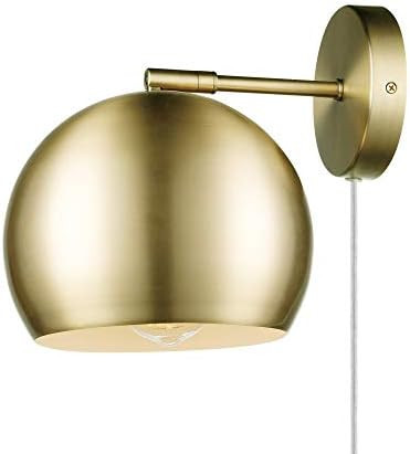 Globe Electric 51577 Novogratz x Globe Willow 1-Light Plug-in or Hardwire Wall Sconce, Matte Bras... | Amazon (US)